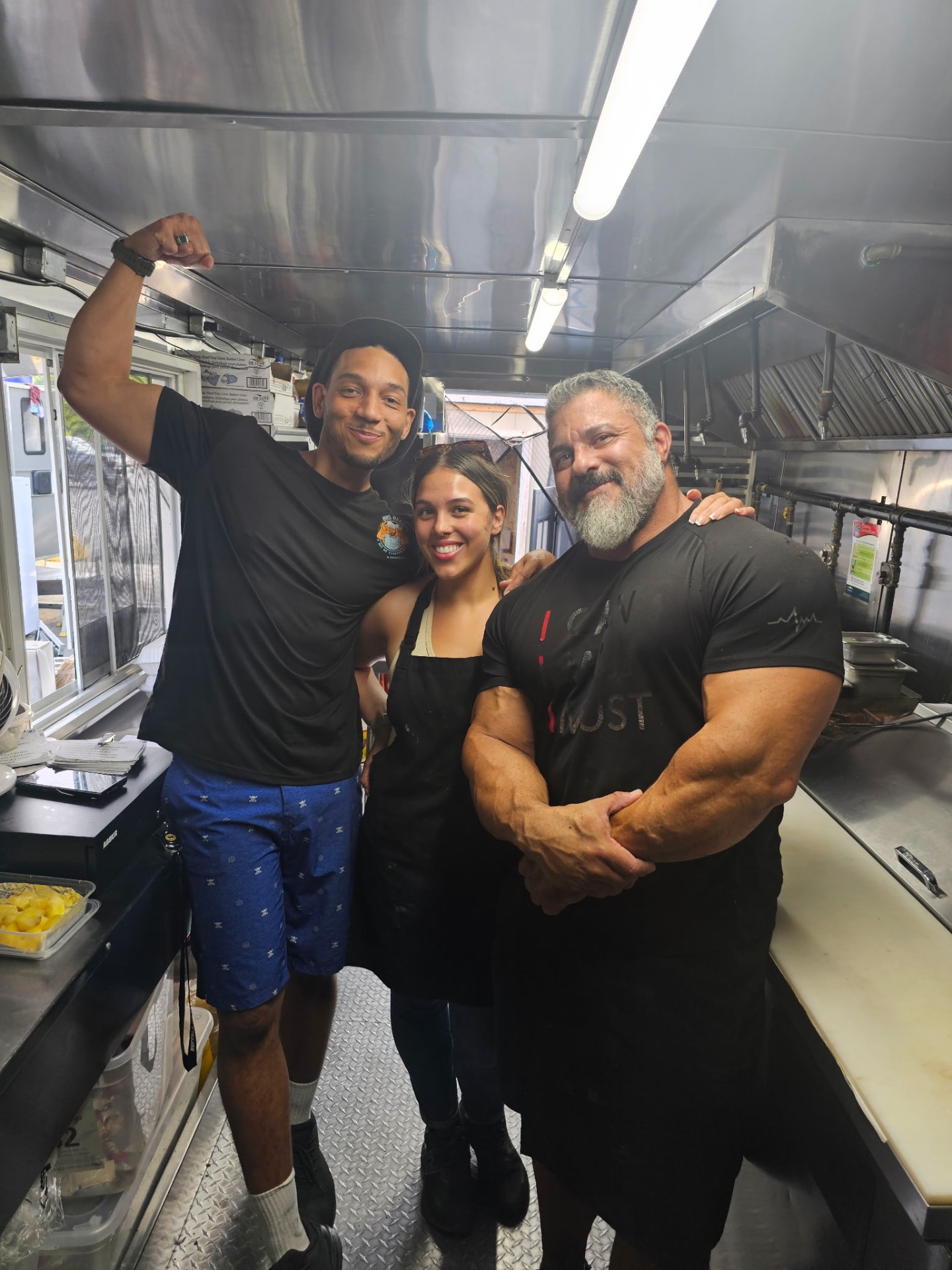 The Big Reems family in the kitchen